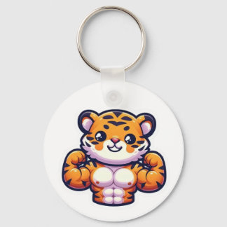 Strong Tiger Temporary Tattoo Key Ring
