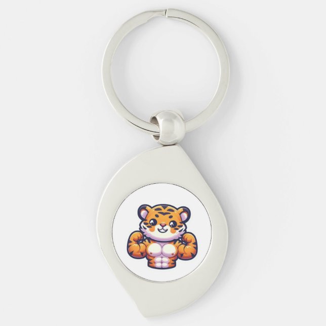 Strong Tiger Temporary Tattoo Key Ring (Front)