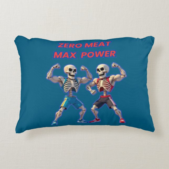 Strong to the Bone – Funny Skeleton Muscle Design Decorative Cushion (Front)