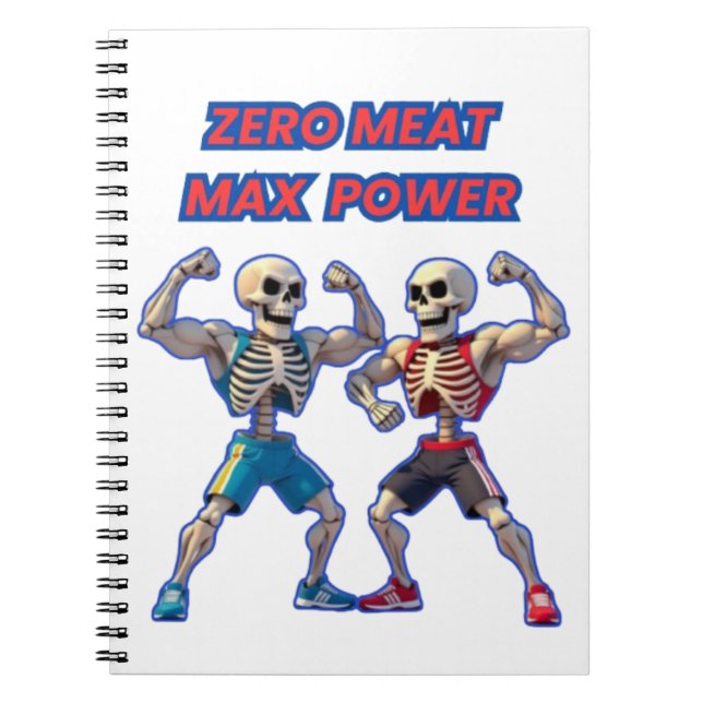 Strong to the Bone – Funny Skeleton Muscle Design Notebook (Front)