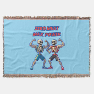 Strong to the Bone – Funny Skeleton Muscle Design Throw Blanket