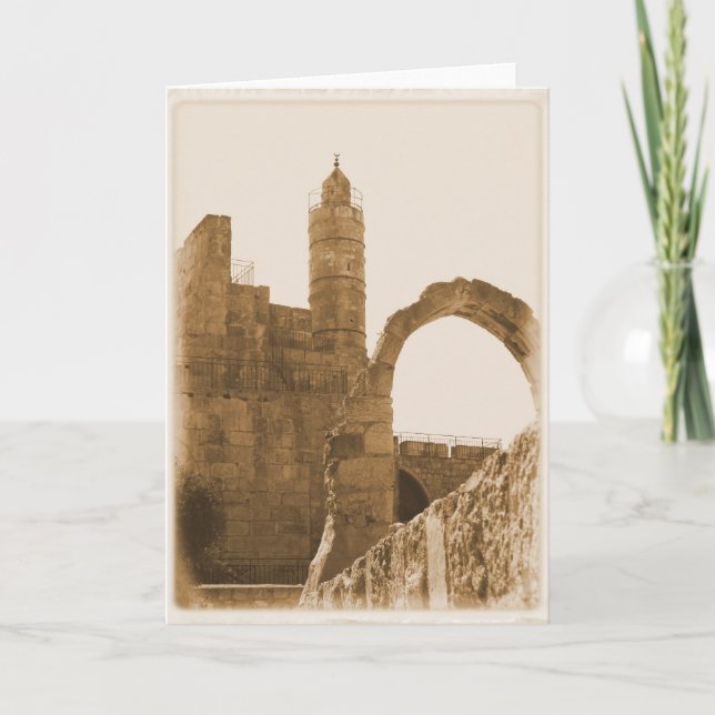 Strong Tower - Scripture Greeting Card (Front)