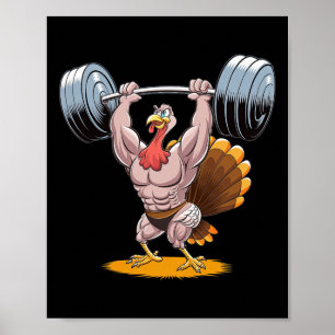 Strong Turkey Bodybuilding Thanksgiving Weightlift Poster
