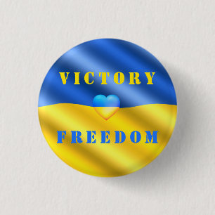 Strong Ukraine - Ukrainian Flag - Freedom Victory 3 Cm Round Badge