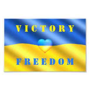 Strong Ukraine - Ukrainian Flag - Freedom Victory  Photo Print