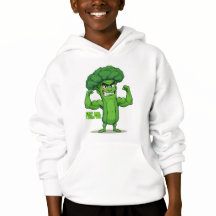 Strong Veggies Club-Flexing Broccoli Funny Cartoon