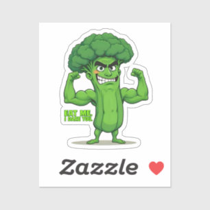 Strong Veggies Club-Flexing Broccoli Funny Cartoon