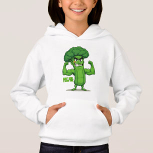 Strong Veggies Club-Flexing Broccoli Funny Cartoon