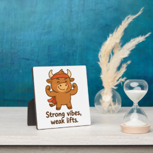 Strong Vibes, Weak Lifts – Comic Bullio Plaque