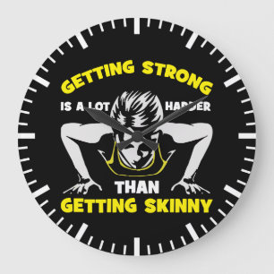 Strong vs Skinny - Women's Workout Motivational Large Clock