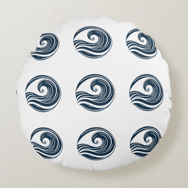 Strong Wave  Round Cushion (Front)