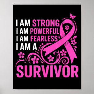 Strong Werful Fearless A Nk Breast Cancer Survivor Poster