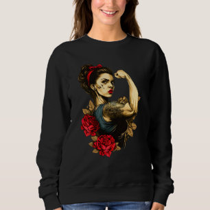 Strong Wife Mother Roses Never Give Up  1 Sweatshirt