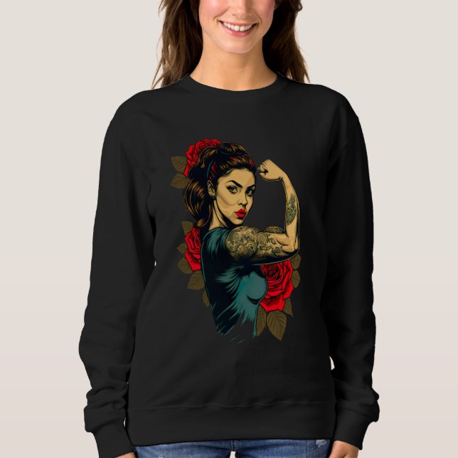 Strong Wife Mother Roses Never Give Up  2 Sweatshirt (Front)