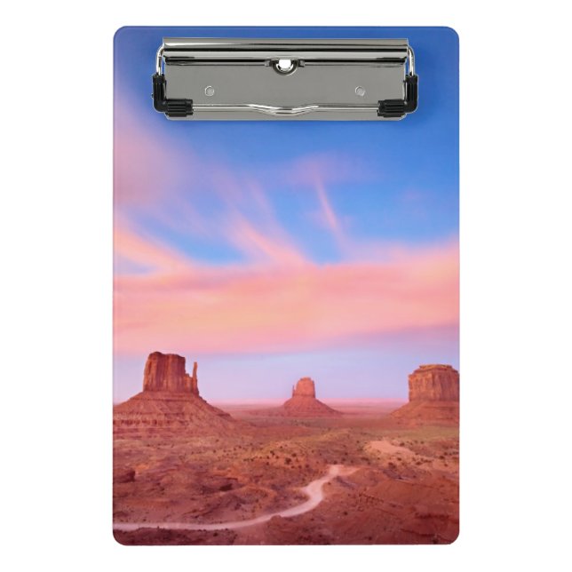 Strong Winds over Desert Valley Mini Clipboard (Front)