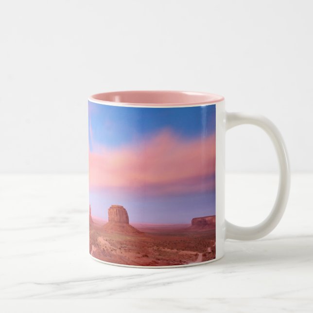 Strong Winds over Desert Valley Two-Tone Coffee Mug (Right)