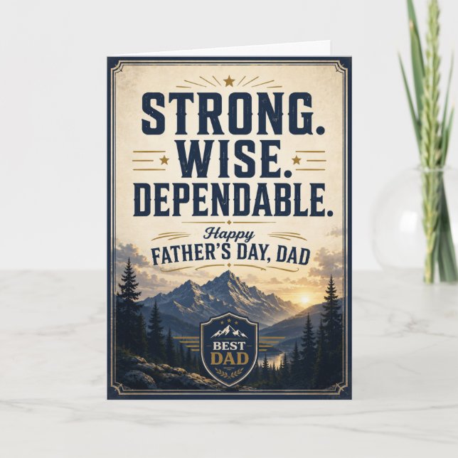 Strong Wise Dependable Father’s Day Card (Front)