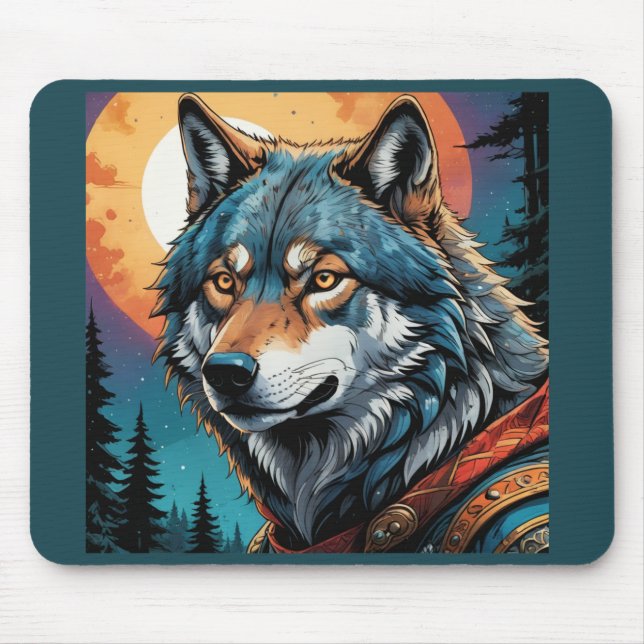 Strong Wolf Mouse Pad (Front)