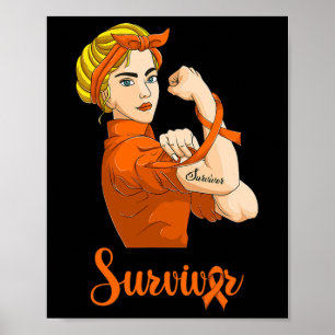 Strong Woman Blood Cancer Awareness Poster