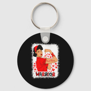Strong Woman Congestive Heart Failure Warrior Hear Key Ring
