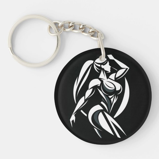 Strong Woman Fitness Personal Training Minimalist Key Ring (Front)