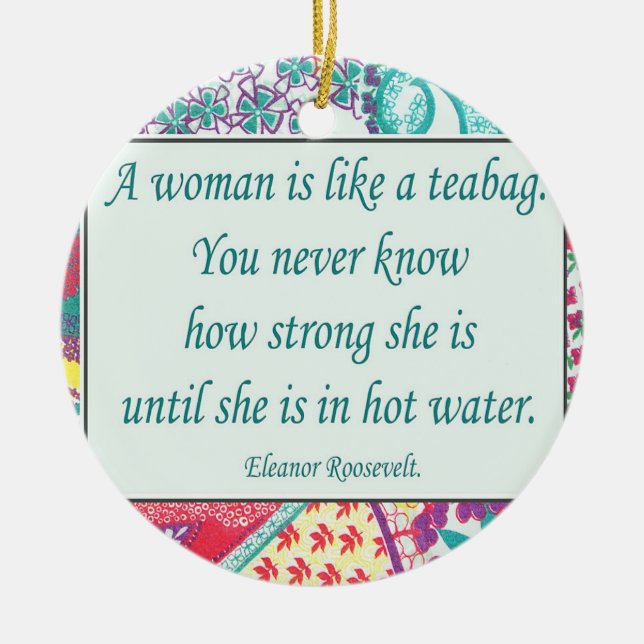Strong Woman Quote, Christmas Ornament (Front)