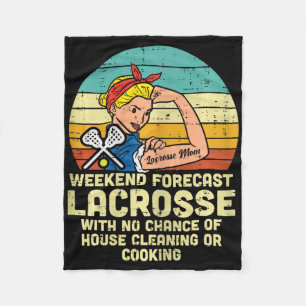Strong Woman Weekend Forecast Lacrosse Mum Lax Mam Fleece Blanket