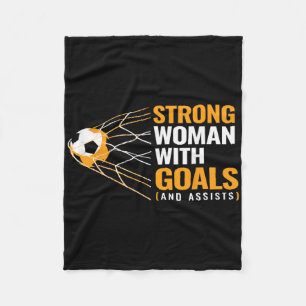Strong Woman With Goals And Ists Motivational Socc Fleece Blanket