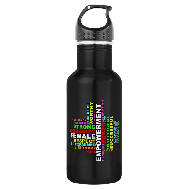 Strong Woman Word Cloud 532 Ml Water Bottle (Front)