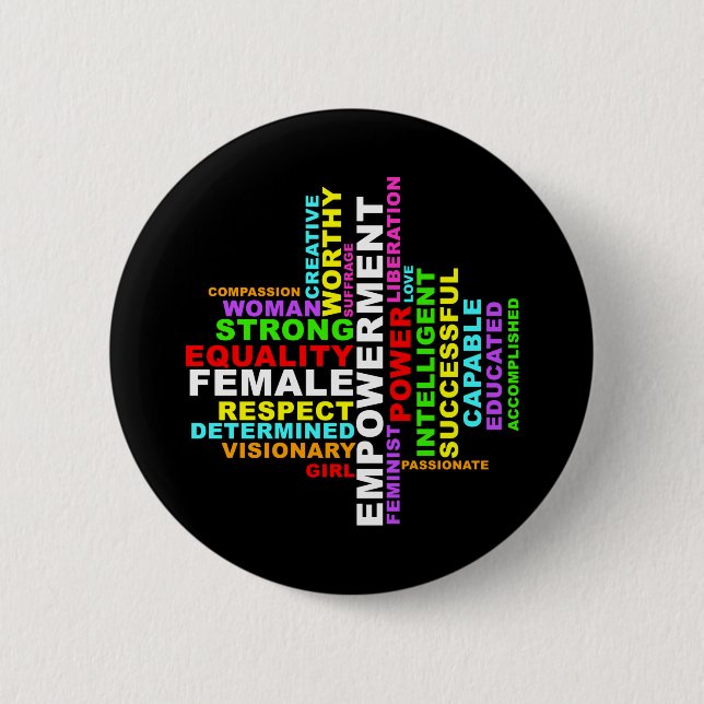 Strong Woman Word Cloud 6 Cm Round Badge (Front)