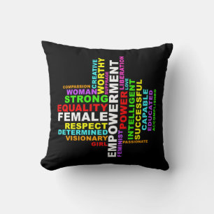 Strong Woman Word Cloud Cushion