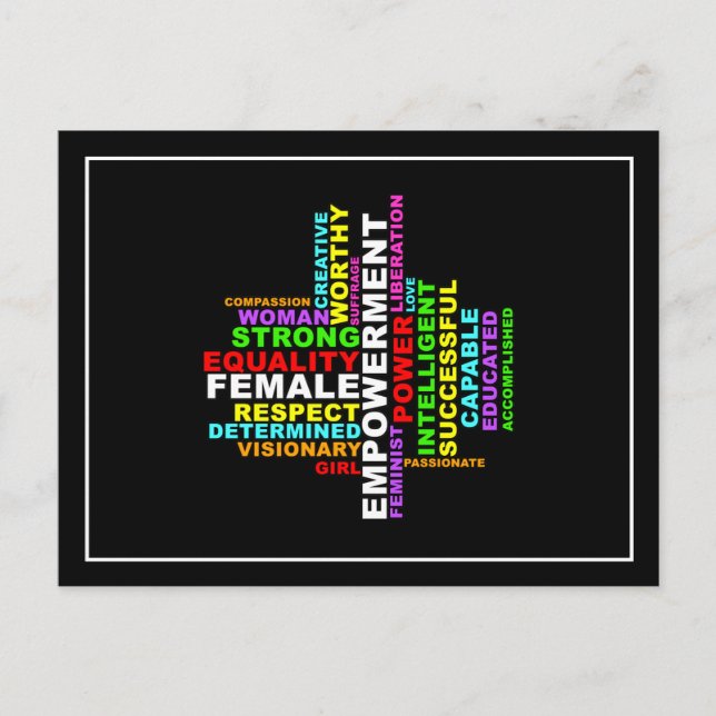 Strong Woman Word Cloud Postcard (Front)