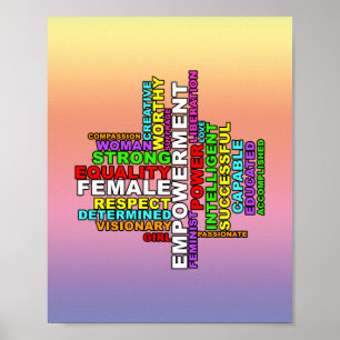 Strong Woman Word Cloud Poster