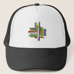 Strong Woman Word Cloud Trucker Hat
