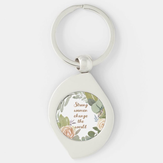 strong women change the world 8th march equality  key ring (Front)
