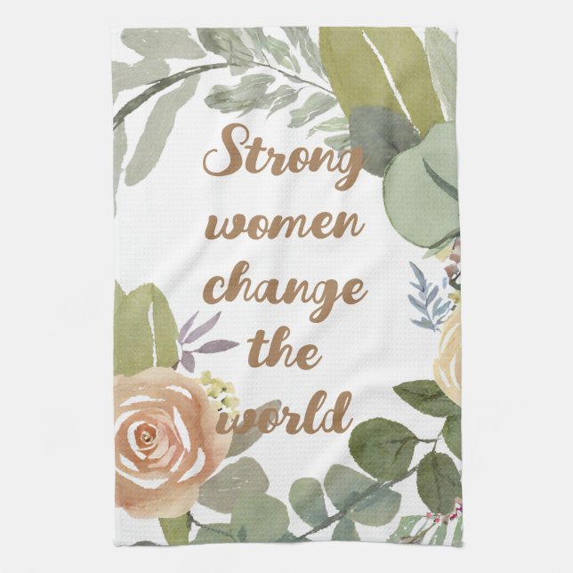 strong women change the world 8th march equality  tea towel (Vertical)