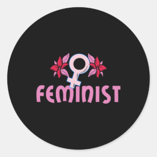 Strong Women Feminist Classic Round Sticker