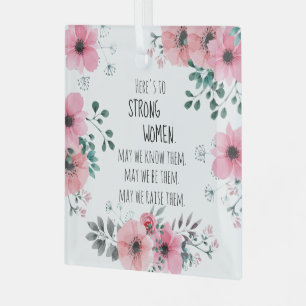 Strong Women International Women's Day Gift  Glass Tree Decoration