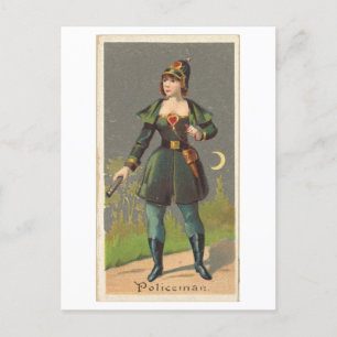 Strong Women Series #13: Police Officer Vintage Postcard