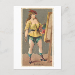 Strong Women Series #31: Painter Vintage Postcard