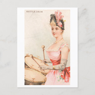 Strong Women Series #47: Kettle Drummer Vintage Postcard