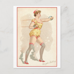 Strong Women Series #59: Weight Pulling Vintage Postcard