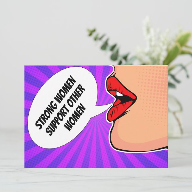 Strong Women Support Each Other Feminist Card (Standing Front)