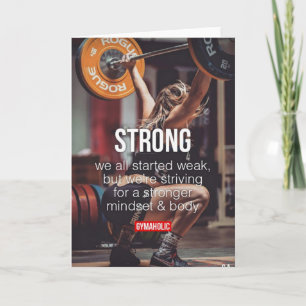 STRONG, Women's Weight Lifting Inspirational Words Card