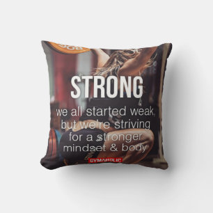STRONG, Women's Weight Lifting Inspirational Words Cushion