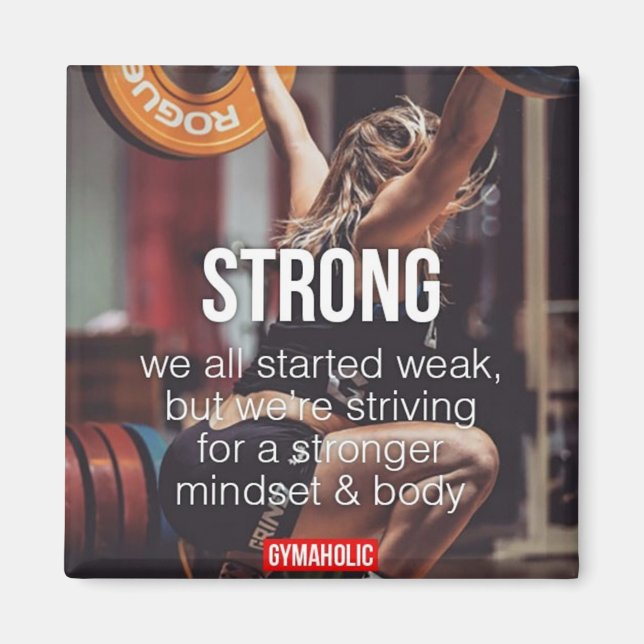 STRONG, Women's Weight Lifting Inspirational Words Magnet (Front)
