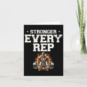 Stronger Every Rep Weightlifter Bodybuilding Bodyb Card