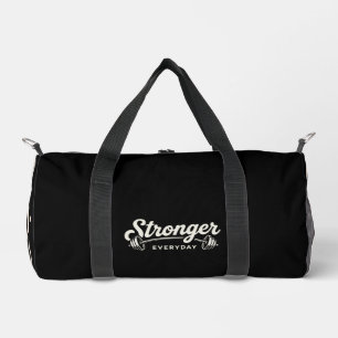 Stronger Everyday Retro Gym Motivation Duffle Bag