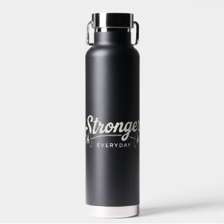 Stronger Everyday Retro Gym Motivation Water Bottle