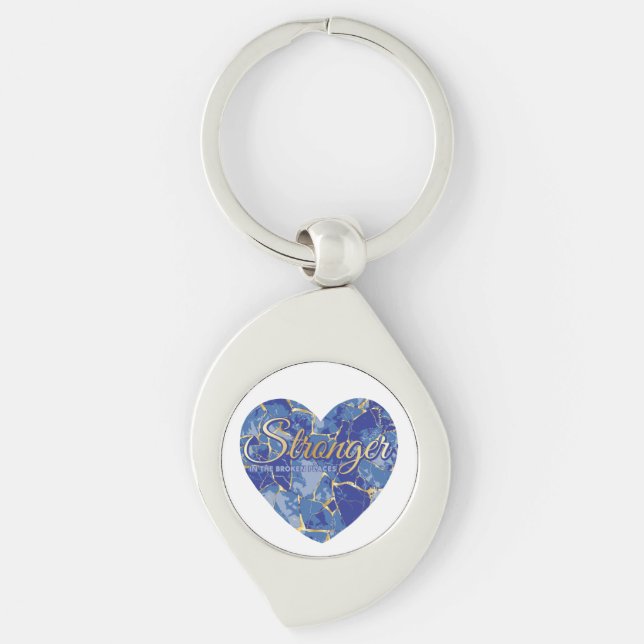 Stronger in the Broken Places Key Ring (Front)